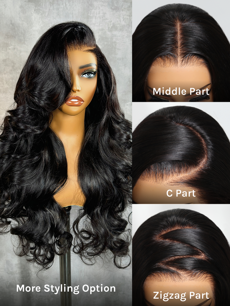 Klaiyi Body Wave No Glue Wigs 13x4 Invisible Transparent Lace Front Human Hair Wigs Pre-everything Wig
