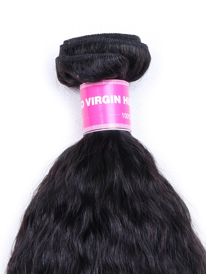 Klaiyi Hair 4 Bundles Kinky Straight Human Hair Weave Natural Black Color Virgin Hair High Quality