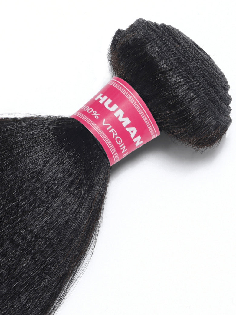 Klaiyi Light Yaki Straight Human Hair Bundles Most Natural Yaki Weave 2/3/4 Bundles/Pack