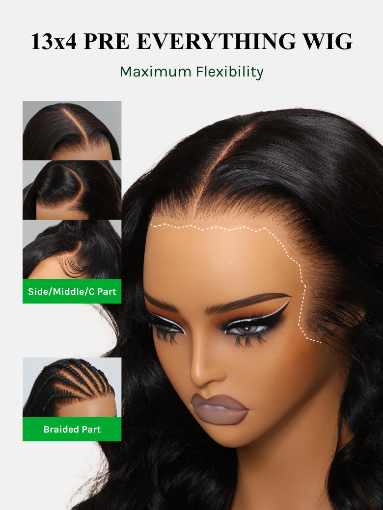 Klaiyi Hair 13x4 Balayage Highlight Wig with Bangs Pre-everything Body Wave Lace Front Human Hair Wigs with Invisi Drawstring Flash Sale