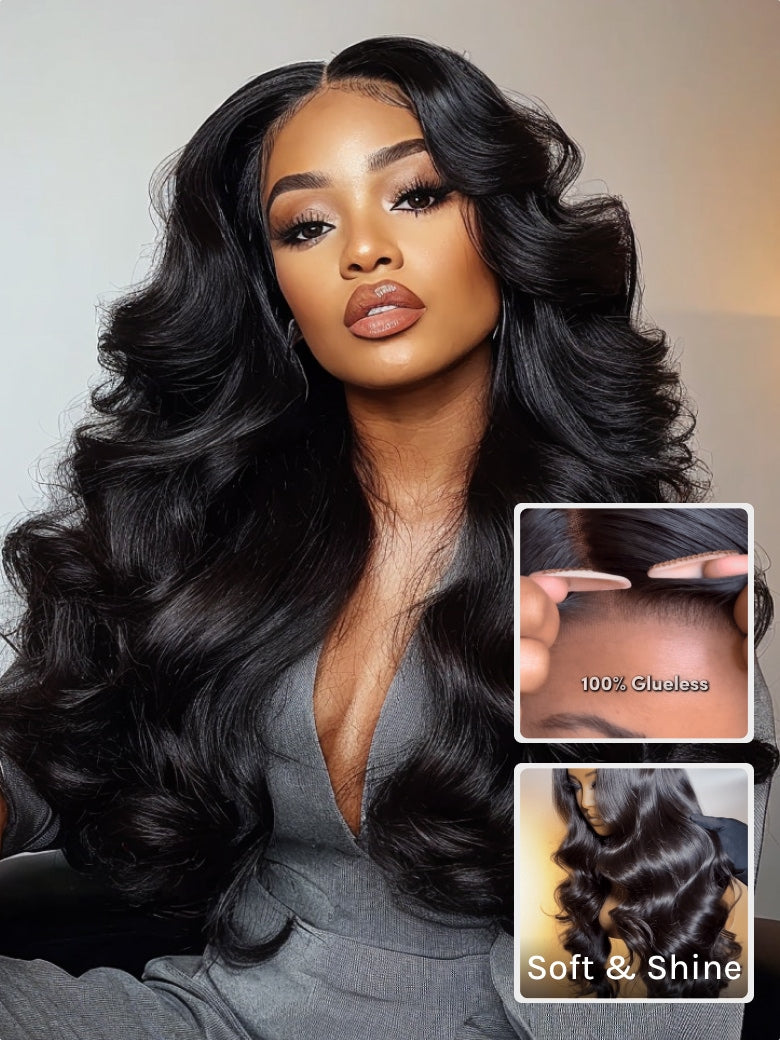 Klaiyi Hair 360 Body Wave Transparent Lace Frontal Wig Full Lace Wigs 180% Density Human Hair Wigs Flash Sale