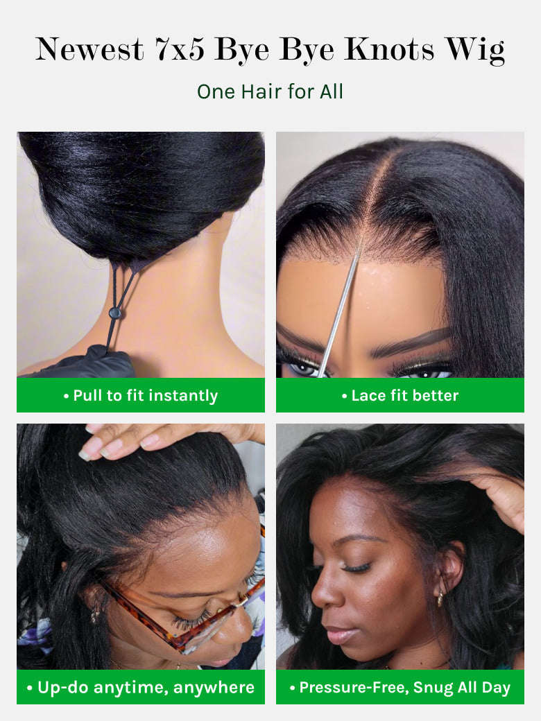 Klaiyi Put On and Go Glueless Bob Wig 13x4 Pre Everything/ 7×5 Bye Bye Knots Pre-Cut Lace Wig Beginner Friendly Flash Sale