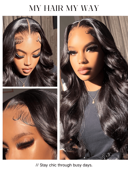 Klaiyi 7x5 Bye Bye Knots Put On and Go Wig Glueless Body Wave Human Hair Wigs Beginner Wig