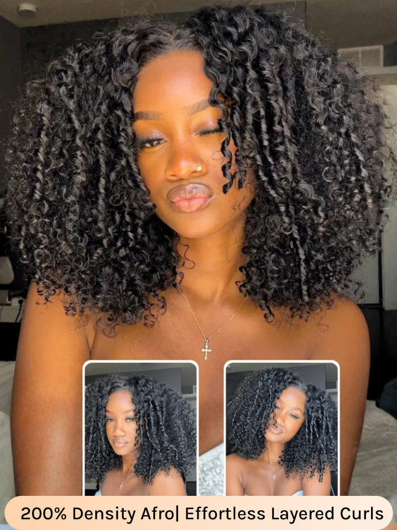Klaiyi 4C Kinky Edge Wig Realistic Super Natural 4C Kinky Curly 7x5 Bye Bye Knots Wig Flash Sale