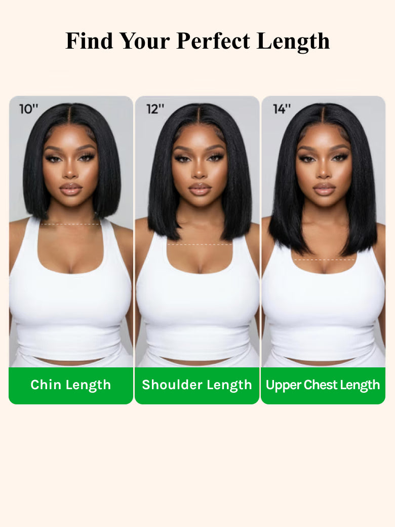 Klaiyi Light Yaki Straight Put On & Go Glueless Bob Wig 7x5 Lace Closure Wig Beginner Friendly Human Hair Wig Flash Sale