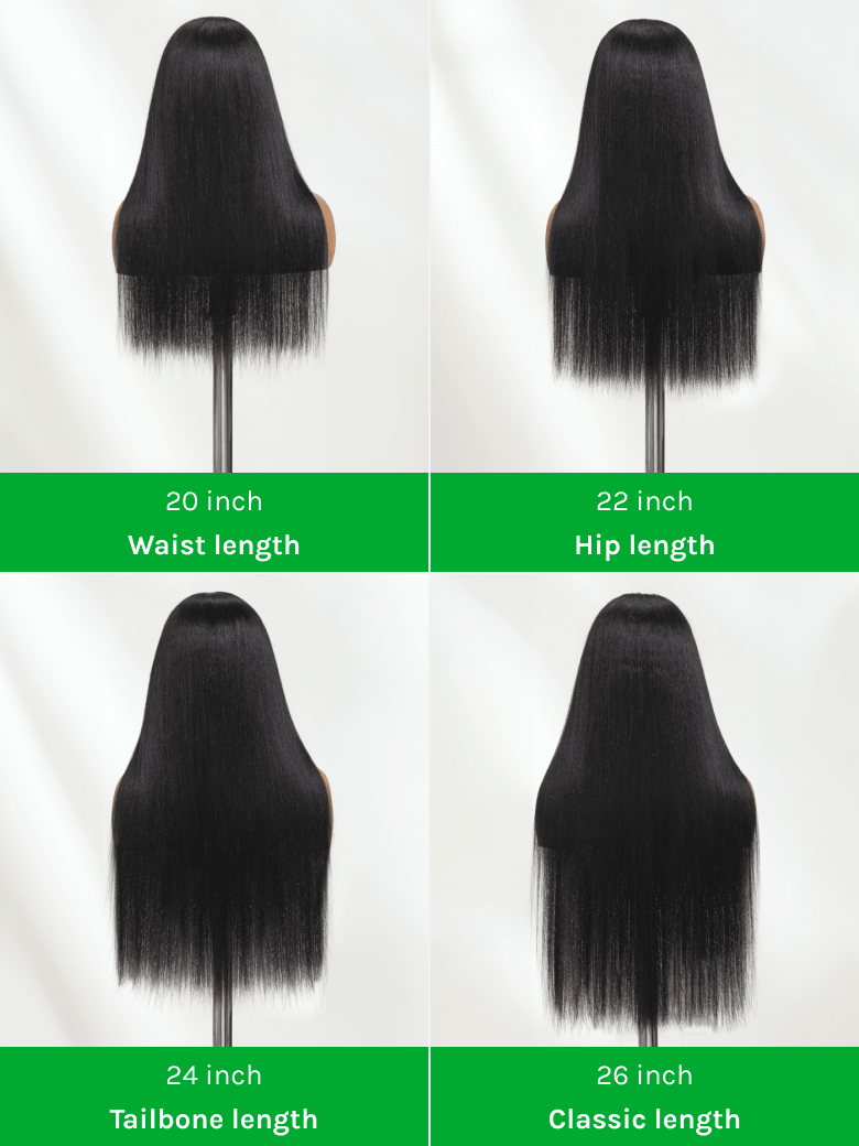 Klaiyi 13x4 Pre-Everything Yaki Straight Put On and Go Glueless Wig Real Ear to Ear Full Frontal Human Hair Silk Press Look Hair