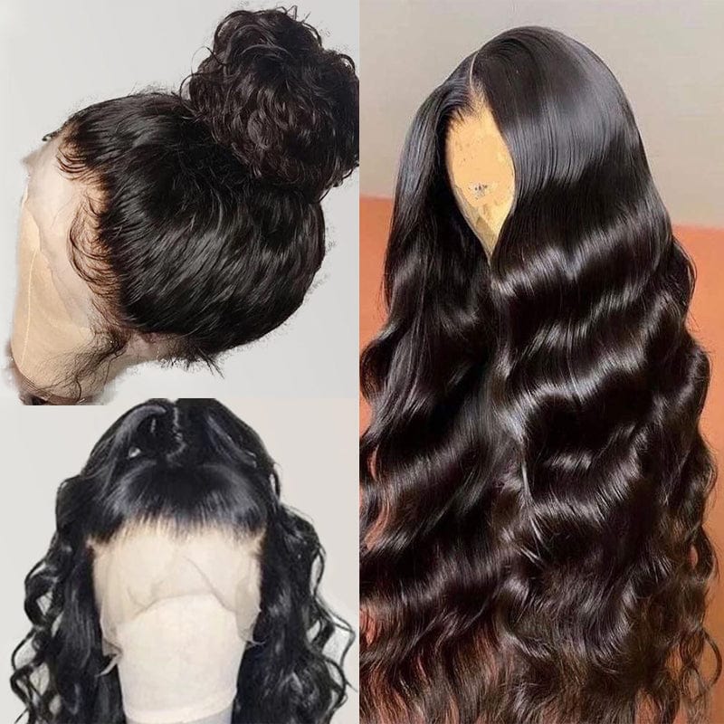 Klaiyi Hair 360 Body Wave Transparent Lace Frontal Wig Full Lace Wigs 180% Density Human Hair Wigs Flash Sale
