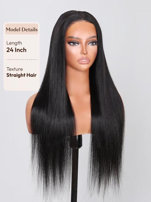 Klaiyi Silky Straight 13x4 Pre-Everything Lace Frontal Wig Real Ear To Ear Pre-Cut Lace Frontal Super Secure Wig