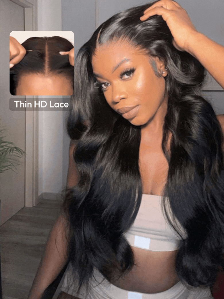 Klaiyi 7x5 Bye Bye Knots Put On and Go Wig Glueless Body Wave Human Hair Wigs Beginner Wig