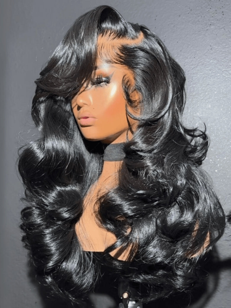 Klaiyi 13x4 Body Wave Pre-Everything™ Lace Frontal Wig Byebye Glue Lace Front Wigs with Invisible Knots