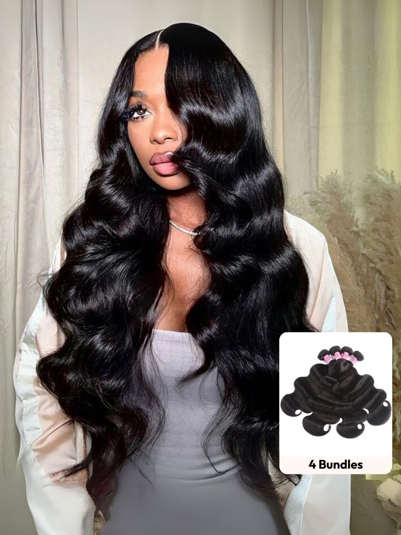 Klaiyi Hair 4 Bundles Body Wave 100% Virgin Human Hair Bundles Deal