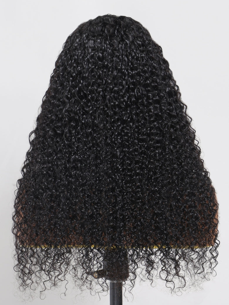 Klaiyi 7x5 Pre-Cut Lace Wig Bleach Knots Wigs Put On and Go Jerry Curl Human Hair Wig Beginner Wig