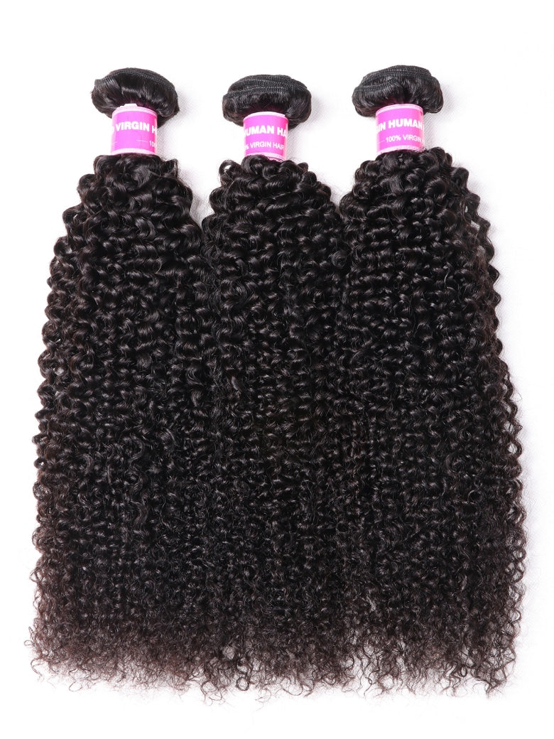 Klaiyi 4C Kinky Curly Virgin Hair 3 Bundles Deal Brazilian Kinky Curly Human Hair Weft Flash Sale