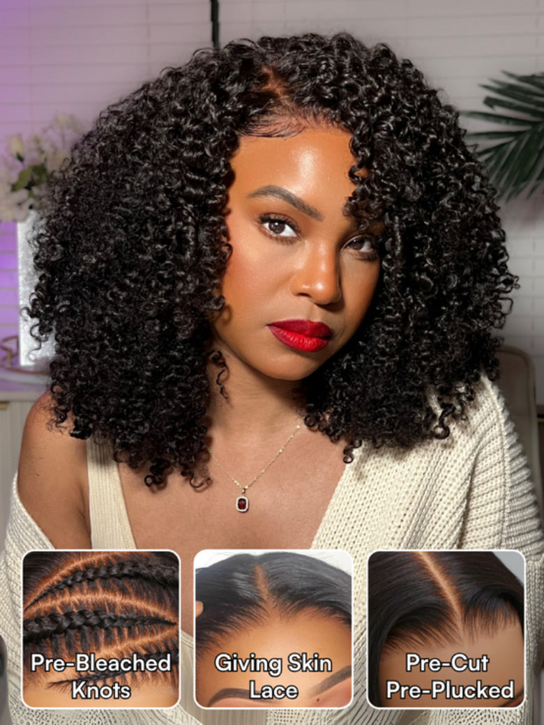 Klaiyi 4C Kinky Edge Wig Realistic Super Natural 4C Kinky Curly 7x5 Bye Bye Knots Wig Flash Sale