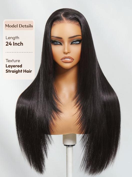 Klaiyi Silky Straight 13x4 Pre-Everything Lace Frontal Wig Real Ear To Ear Pre-Cut Lace Frontal Super Secure Wig