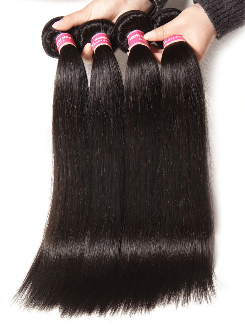 Klaiyi 3 Bundles Straight Human Hair Bundles 100% Virgin Human Hair Weaves