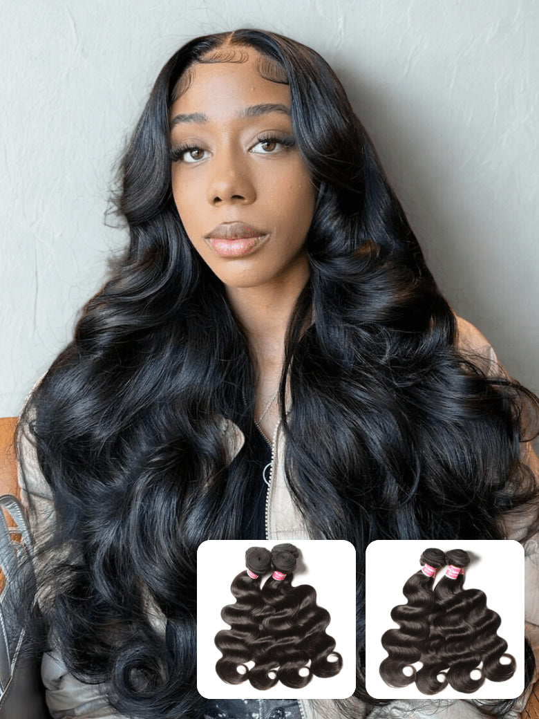 Klaiyi Hair 3 Bundles Body Wave Virgin Hair 100% Unprocessed Human Hair Extension Deals
