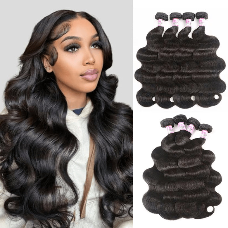 Klaiyi Hair 3 Bundles Body Wave Virgin Hair 100% Unprocessed Human Hair Extension Deals