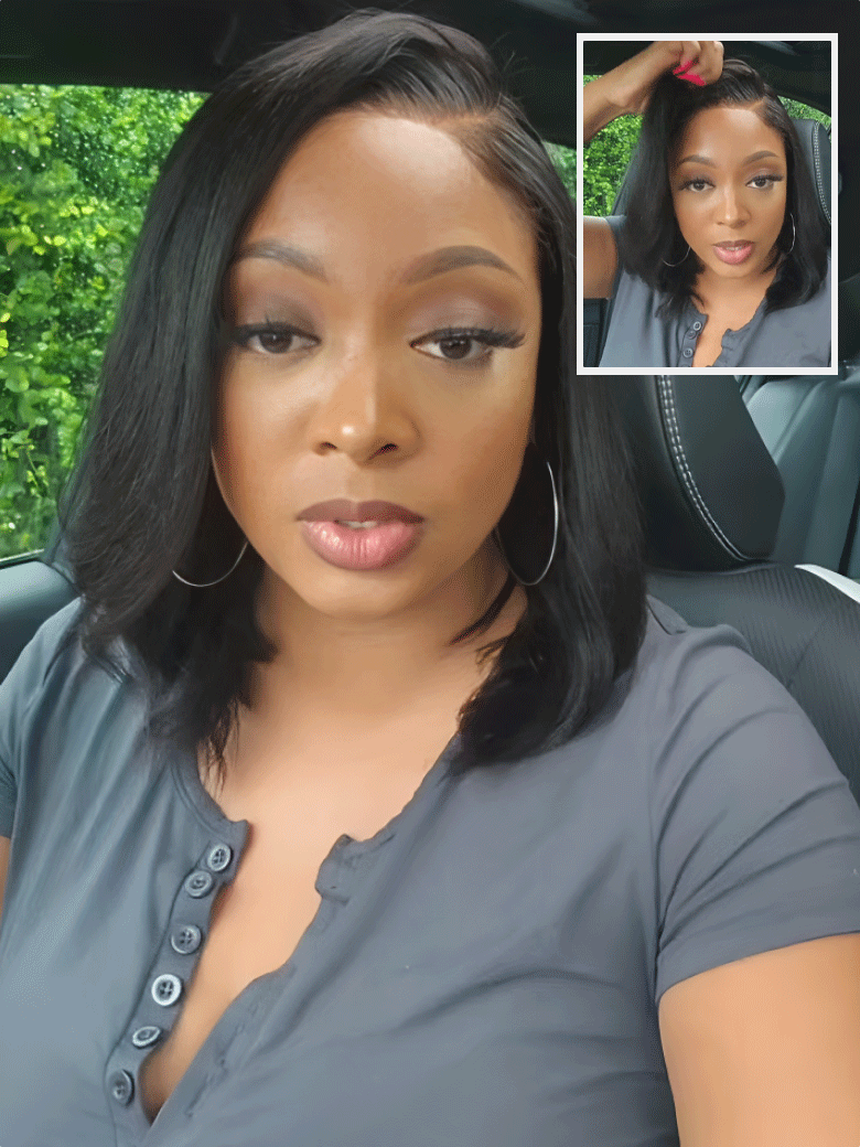 Klaiyi Light Yaki Straight Put On & Go Glueless Bob Wig 7x5 Lace Closure Wig Beginner Friendly Human Hair Wig Flash Sale