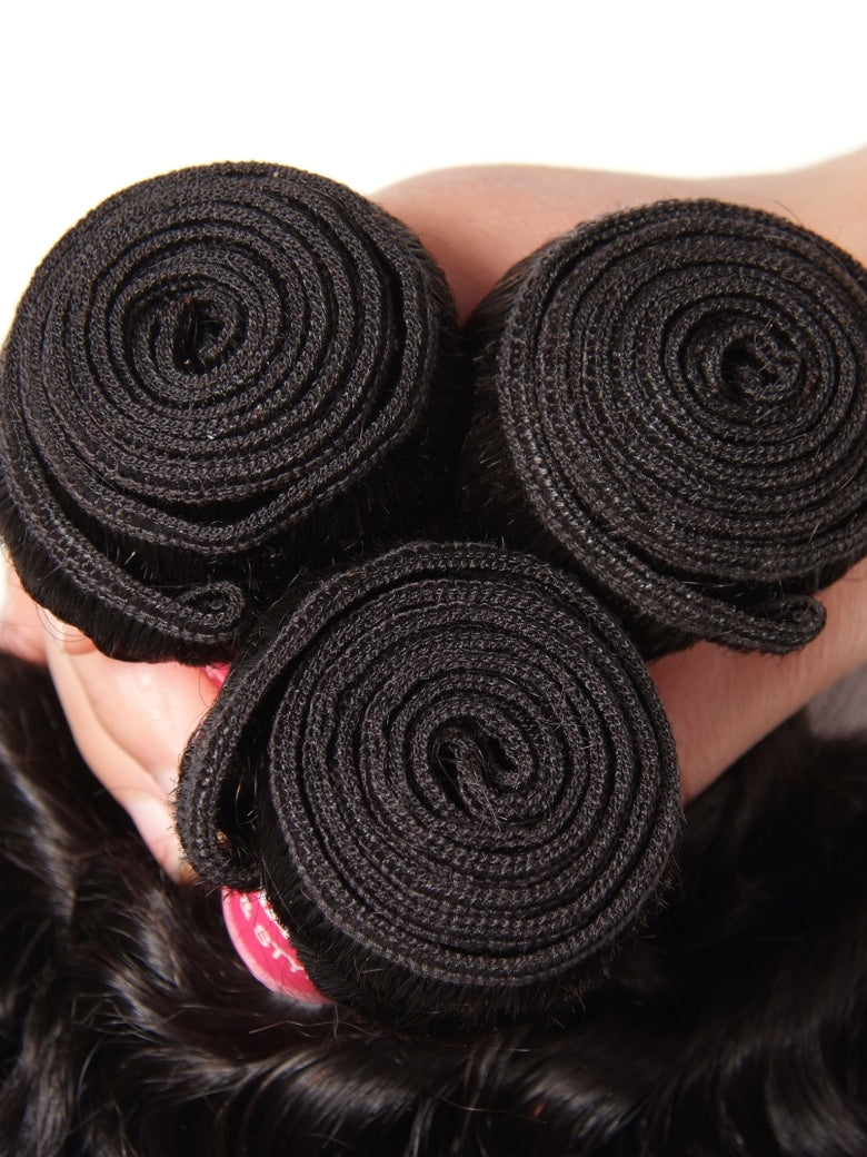 Klaiyi Brazilian Hair Deep Wave 3 Bundles Deals 100% Human Virgin Hair