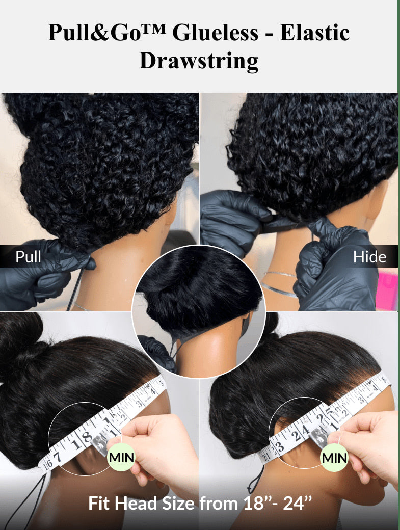 Klaiyi 7x5 Golden Brown Highlight Water Wave Bye Bye Knots Lace Closure Wig 150% Density