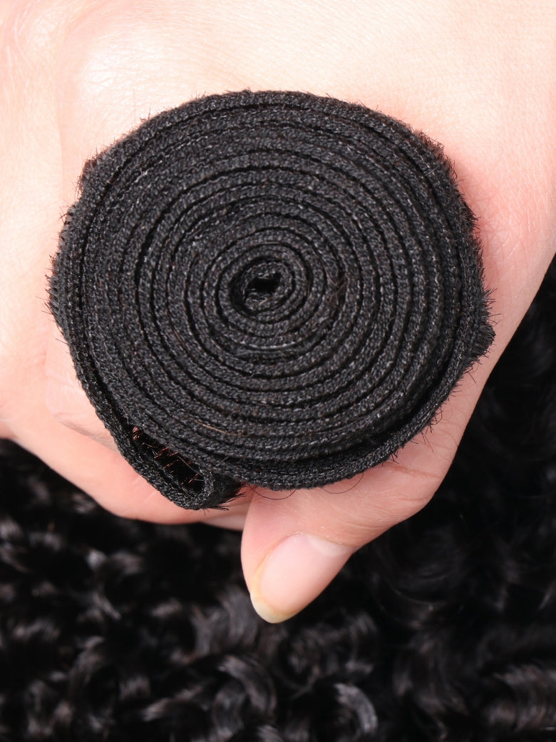 Klaiyi Hair 4 Bundles Kinky Curly Virgin Brazilian Human Hair Weave Best Unprocessed Human Hair