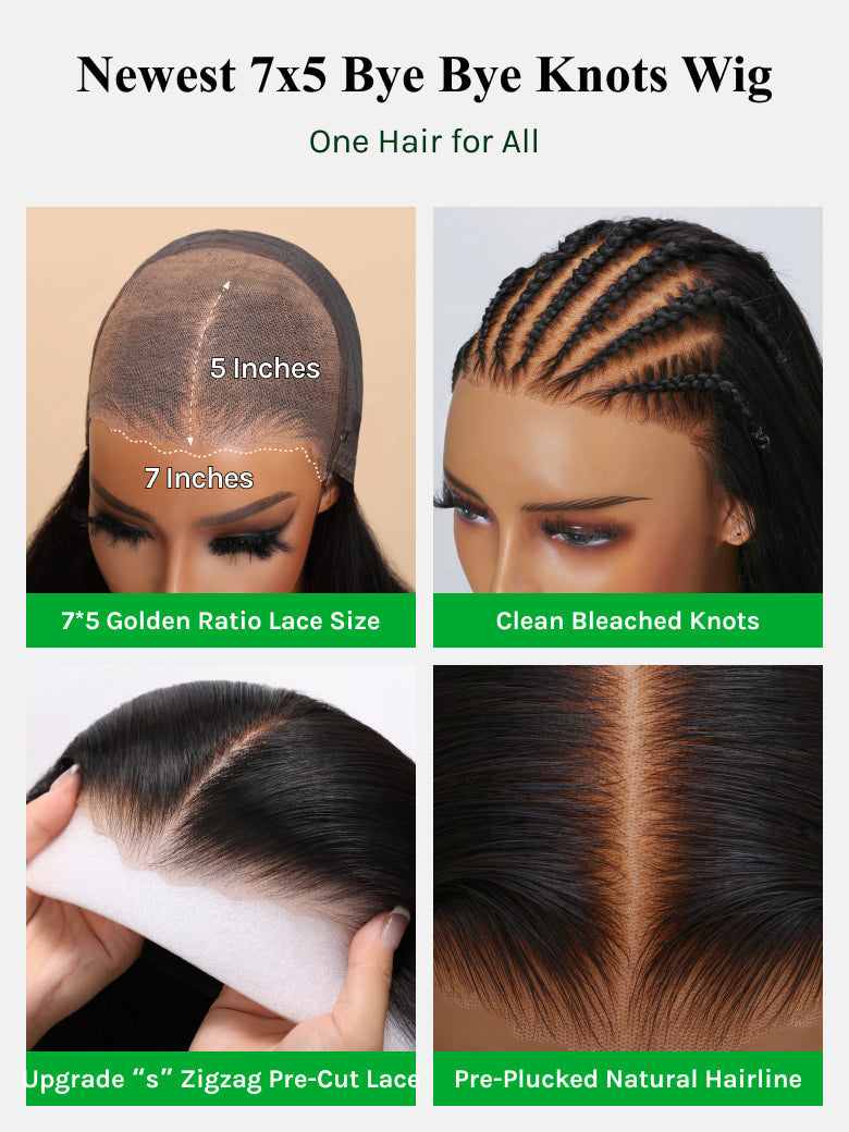 Klaiyi Put On and Go Glueless Bob Wig 13x4 Pre Everything/ 7×5 Bye Bye Knots Pre-Cut Lace Wig Beginner Friendly Flash Sale